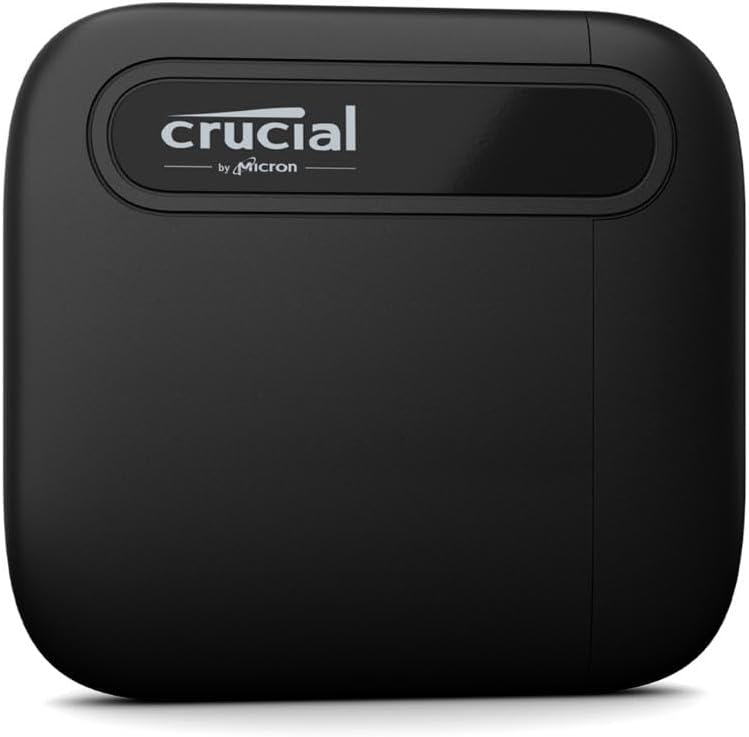 Crucial X6 1TB Portable SSD – Up to 800MB/s, USB 3.2 – External Solid State Drive for PC, Mac, PS5, Xbox – CT1000X6SSD9