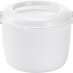 DOITOOL Microwave Rice Cooker Mini Microwave Steamer Microwave Rice Maker Vegetable Steamer Pot Microwave Cookware with Lid for Rice Vegetables, 18X18X15CM