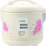Tiger JAZ-A10U-FH 5.5-Cup (Uncooked) Rice Cooker and Warmer with Steam Basket, Floral White