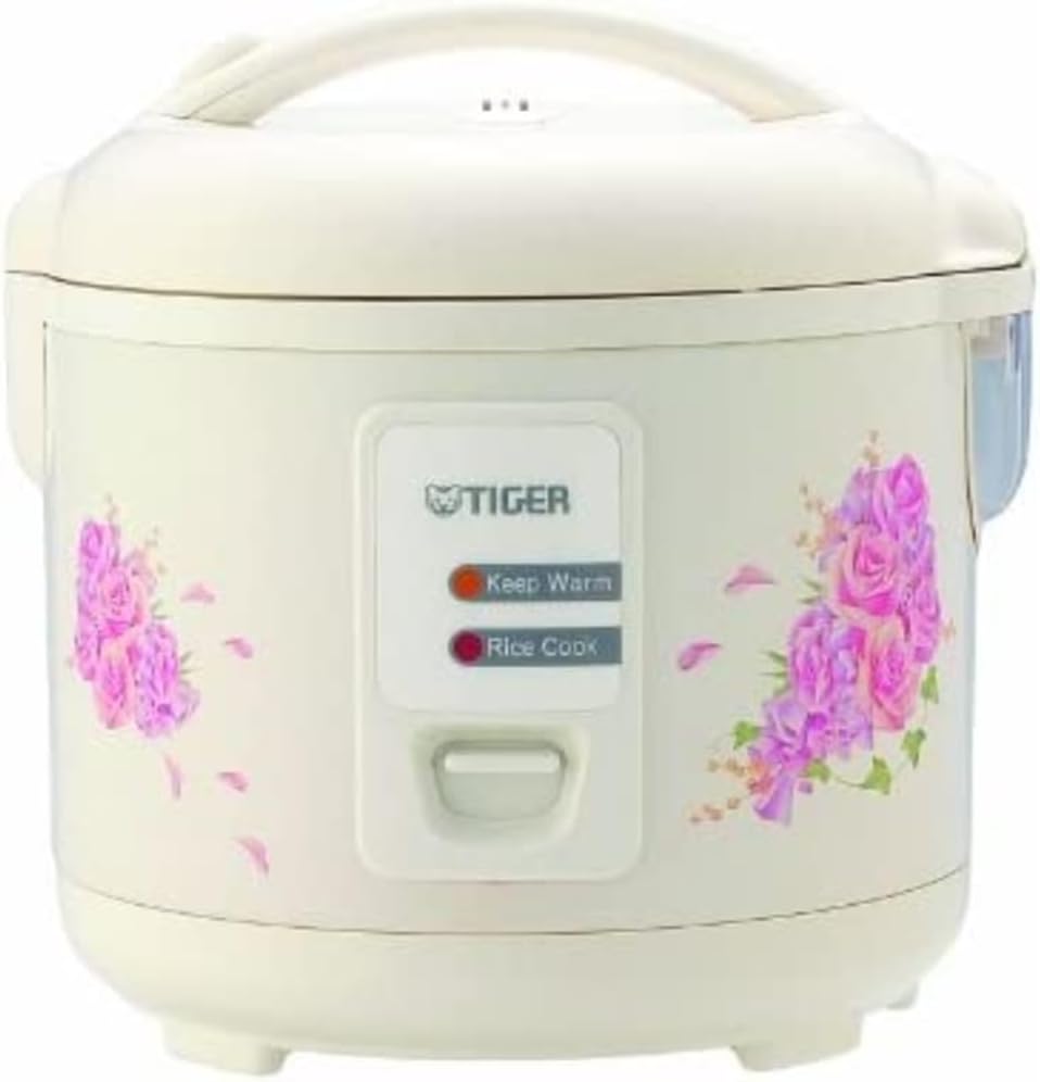Tiger JAZ-A10U-FH 5.5-Cup (Uncooked) Rice Cooker and Warmer with Steam Basket, Floral White