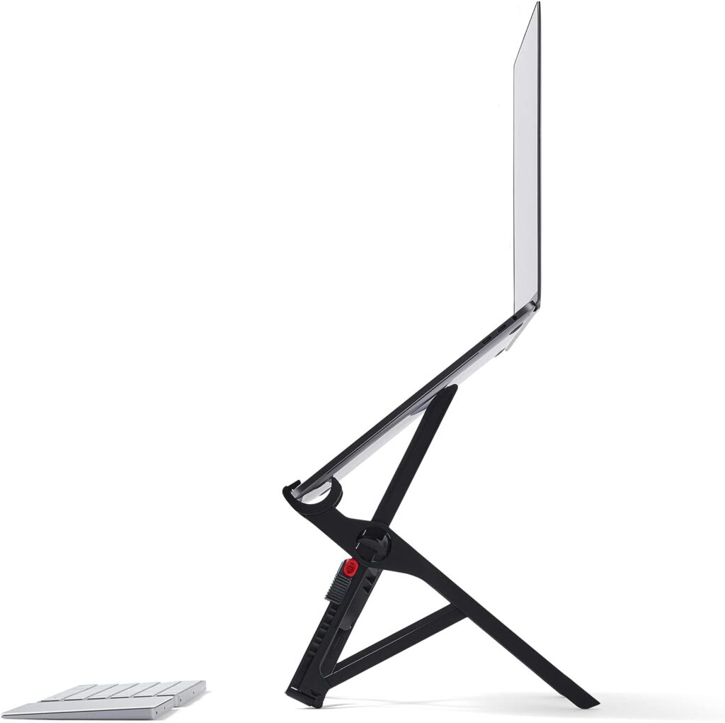 Roost V3 – Ultra Portable and Adjustable Laptop Stand – Eye‑Level Anywhere – 6.5 to 12.5 inch Screen Lift – Patented Rigid Folding Structure and Self-Adjustings Laptop Grips (for 12″ to 18″ laptops)