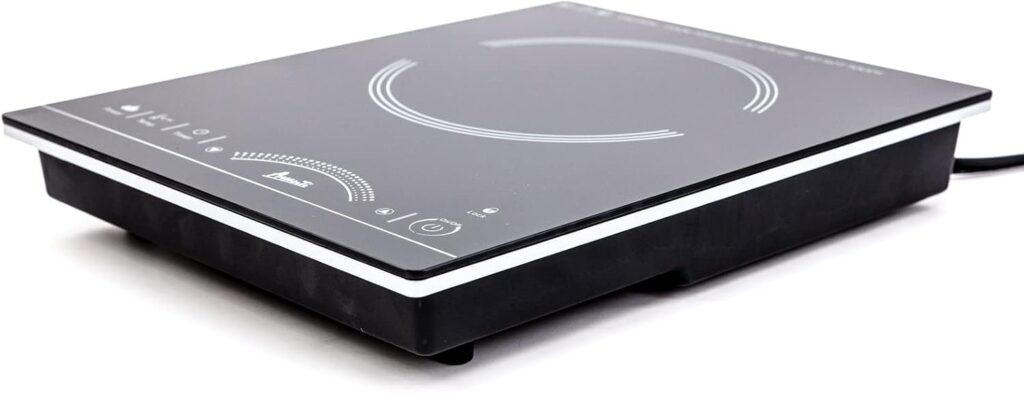 Avanti Portable Cooktop Electric Hot Plate Stove Top with Single Induction Burner, 6 Power Settings, Temperature Touch Control 140-460F Perfect for Campers & Tiny Homes, 1800-Watts, Black