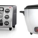 BLACK+DECKER 4-Slice Toaster Oven, TO1313SBD, Even Toast, 4 Cooking Functions Bake, Broil, Toast & Rice Cooker 6-Cup (Cooked) with Steaming Basket, Removable Non-Stick Bowl, White