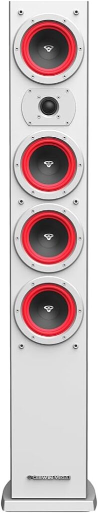 Cerwin Vega! Home Audio LA44W 4″ 280W 3-Way Tower Speaker Single Unit (White)