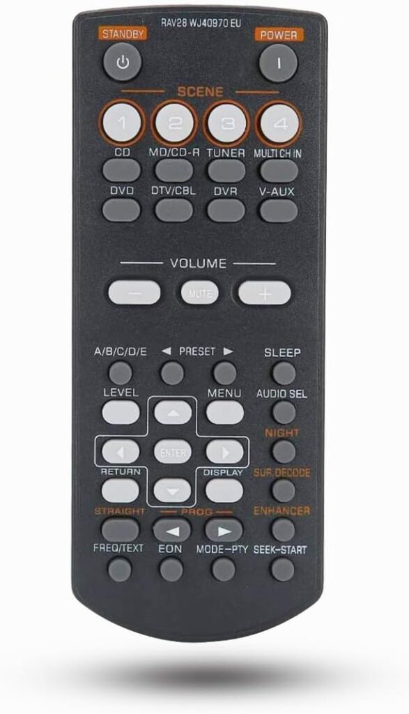 RAV28 WJ40970EU Replacement Remote Control for Yamaha Home Theater AV Receiver RAV34 RAV250 RX-V361 RX-V365 RX-V365BL RX-V363 RX-V463 HTR-6030 HTR-6130 HTIB-680 YHT-797 WN46680EU