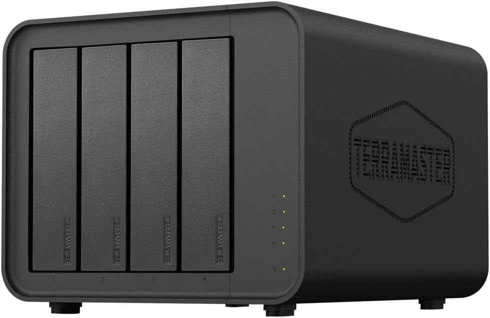 TERRAMASTER D4-320 External Hard Drive Enclosure – 4bay USB 3.2 Gen2 10Gbps Type-C USB Storage Hot Swappable Plug and Play (Diskless)