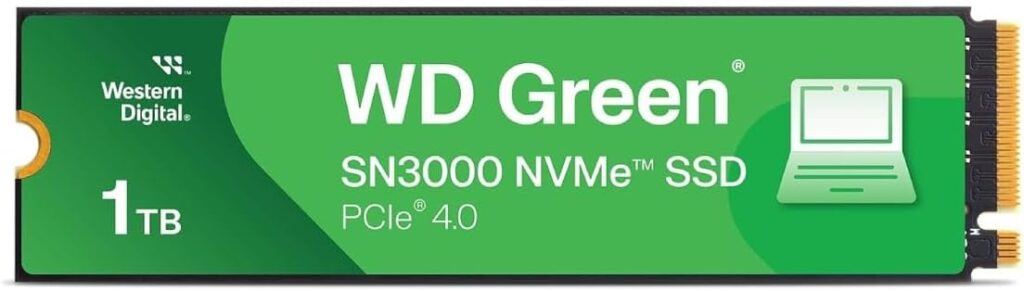 Western Digital 1TB WD Green SN3000 NVMe Internal SSD – Solid State Drive – Gen4 PCIe, M.2 2280, Up to 5,000 MB/s – WDS100T4G0E