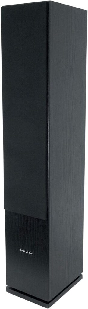 Rockville RockTower 68B Passive Tower Speaker, 8 Ohm, Black, High-Fidelity Sound, Detachable Grille, 3-Way, 6.5″, 500W, MDF, Perfect for Home Audio
