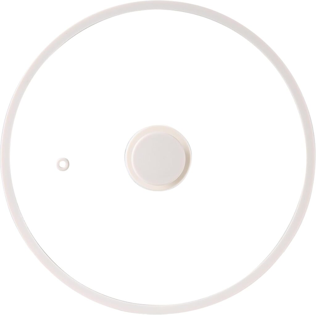 CAROTE 12″ Silicone Lid for Pots, Pans and Skillets, Pot Lid With Heat Resistant Silicone Rim and Tempered Glass, White
