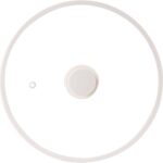 CAROTE 12″ Silicone Lid for Pots, Pans and Skillets, Pot Lid With Heat Resistant Silicone Rim and Tempered Glass, White