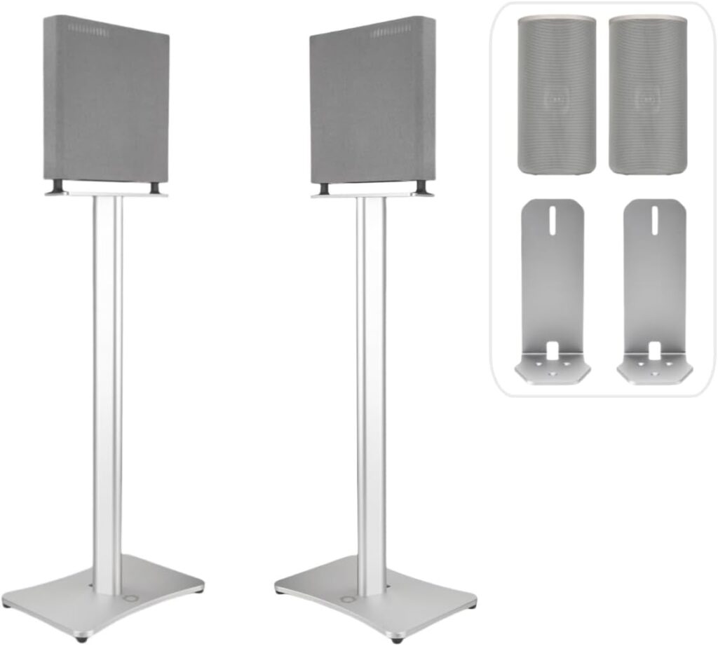 Surround Sound Stands, Compatible with Sony BRAVIA Theater Quad Speaker,for Sony HT-A9,for Sony SA-RS5 Wireless Speakers,Concealed Cable Management System,for Home Theater Sound System,2 Pack 