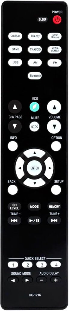 RC-1216 Replaced Remote fit for Denon AV Receiver AVR-S530BT AVR-S540BT AVR-X550BT AVR-S540BT-R AVRS530BT AVRS540BT 4K Ultra HD Audio Video Home Theater System