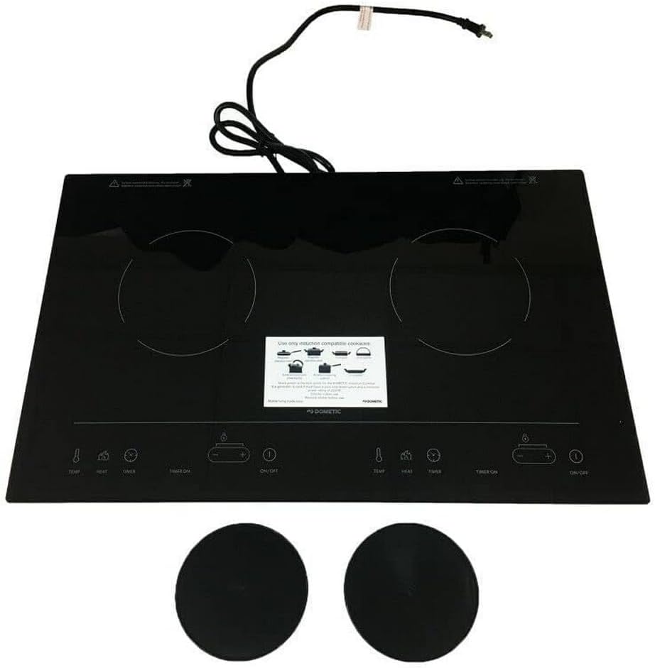 Dometic 2-Burner Drop-In Electric Induction Cooktop, Black