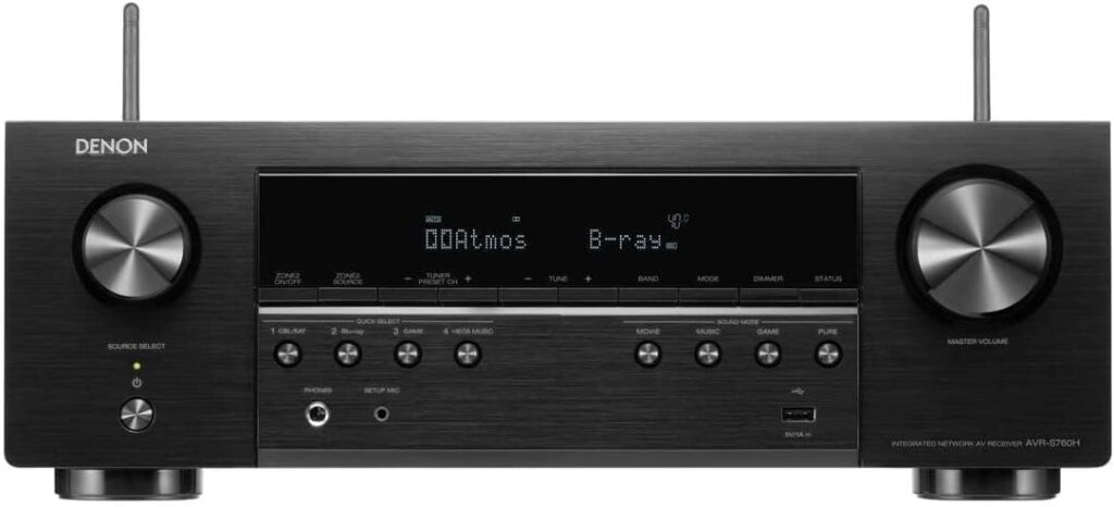 Denon AVR-S760H 7.2-Channel Home Theater AV Receiver 8K Video Ultra HD 4K/120 – (Renewed)