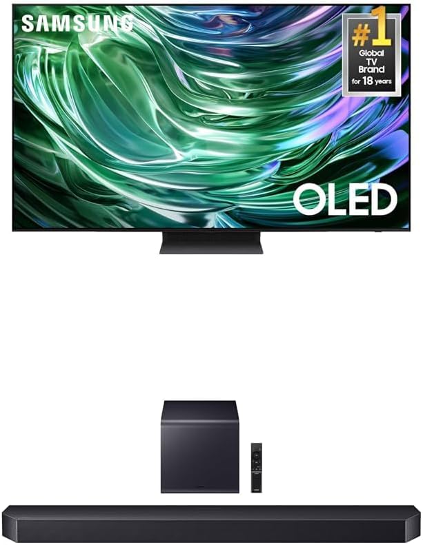 Samsung 65-Inch Class OLED 4K S90D Series HDR+ Smart TV w/Dolby Atmos, Object Tracking Sound Lite (QN65S90D, 2024 Model) + Samsung Q-Series Soundbar HW-Q900F 7.1.2 ch Subwoofer (2025 Model)