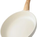 SENSARTE Ceramic Nonstick Frying Pan Small Skillet 8/9.5/11/12.5Inch Non Stick Omelet Pan, Non-toxic Kitchen Cooking Chef’s Pan, Free of Intentionally Added PFOA/PFAS/PTFE, Induction Compatible, White
