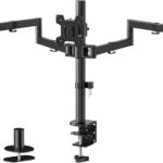 WALI Triple Monitor Mount, 3 Monitor Desk Mount for 13-27 inch Computer Screens, Holds up to 22 lbs, Triple Monitors Stand for Desk, with Tilt, Swivel, Rotation, VESA 75/100mm (M003S), Black