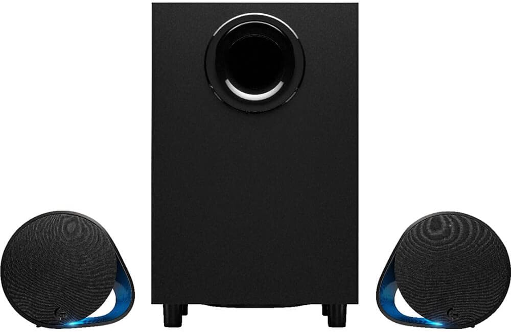 Logitech G560 PC Gaming Speaker System with 7.1 DTS:X Ultra Surround Sound, Game based LIGHTSYNC RGB, Two Speakers and Subwoofer, Bluetooth, USB, Immersive Gaming Experience – Black