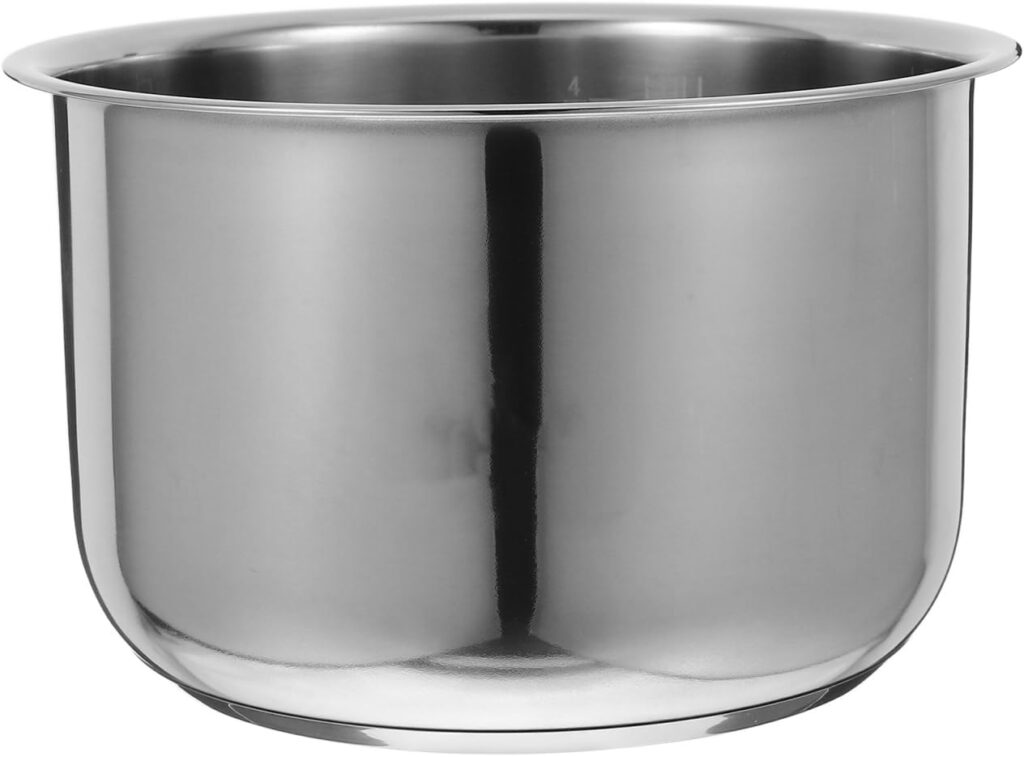 Operitacx 4 Cup/1.1L Uncooked Stainless Steel Rice Cooker Inner Pot, Non-stick Rice Cooker Pot Replacement Compatible with Multi-, Polished Surface