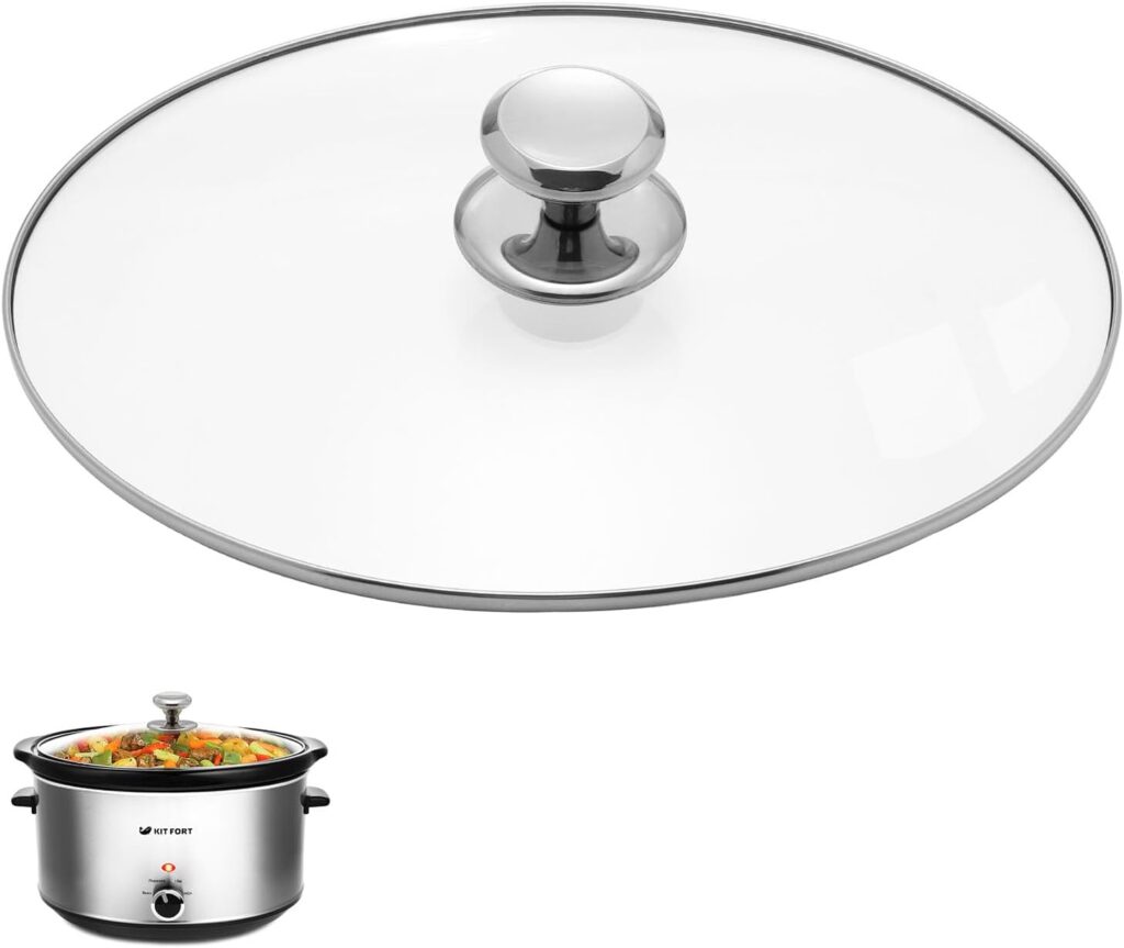 Oval Glass Lid 7 Quart Replacement for Hamilton Beach 7qt Slow Cooker for Slow Cooker SCV700SS SCV700, 33474G, SCV700SS, SCV700-KC Replacement Oval 7 Quart Lids