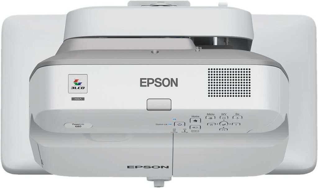Epson PowerLite 680 3500-Lumen XGA Ultra-Short Throw 3LCD Presentation Display Projector V11H746520