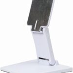 WEARSON Single Adjustable LCD Monitor Stand Mount Folding VESA Monitor Desk Stand with VESA Hole 75x75mm 100x100mm (White)