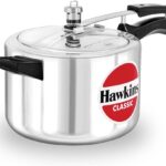 Hawkins Aluminium 5 Litre Classic Pressure Cooker, Best Inner Lid Cooker, Silver (Cl50)
