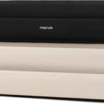 MOSISO 13-14 inch Laptop Case, 13.3 inch Puffy Laptop Sleeve Compatible with MacBook Air 13/Pro 13/Pro 14, HP Dell Lenovo, Horizontal Rectangle Quilted Flap Computer Bag with Handle&Pockets,Black&Sand