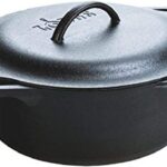 Lodge 7-Quart Cast Iron Dutch Oven – Made in USA, Pre-Seasoned, PFAS-Free & Non-Toxic, Heat-Treated, Induction Compatible, Self-Basting Lid, Durable Multi-Use Cooking Pot for Oven to Table