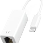 Lightning to Ethernet Adapter, [MFi Certified] Lightning to RJ45 Ethernet LAN Network with Connector Compatible with iPhone 14/13/12/11/iPad/iPod Models,Supports 100Mbps High Speed,Plug and Play
