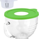 Glass Bowl Compatible With KITCHENAID 4.5/5 QT Tilt-Head Stand Mixer,with Lid Measurement Markings,Allows Placing it in the Microwave and Refrigeratr