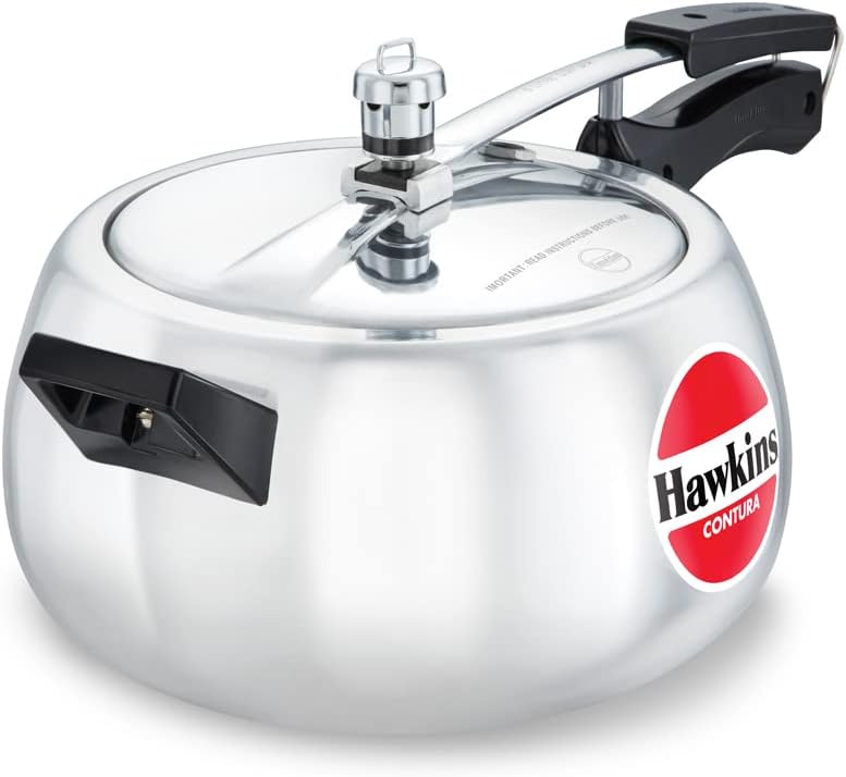 Hawkins 5 Litre Contura Pressure Cooker, Handi Inner Lid Cooker, Silver (HC50), Aluminium