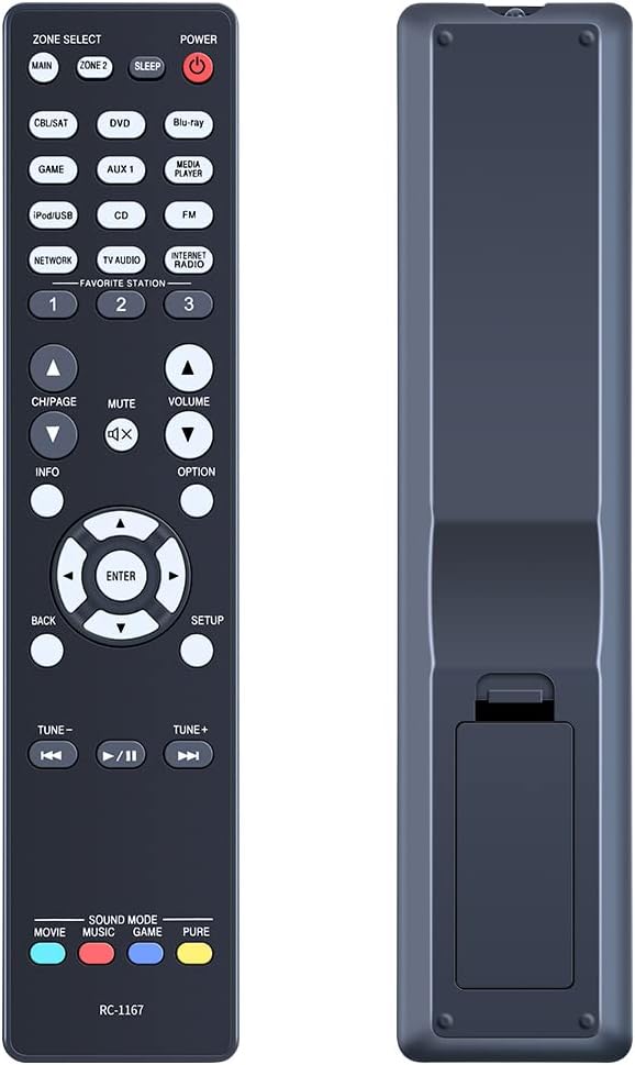 New Replacement RC-1167 Remote Control Compatible for Denon AV Receiver AVR-1913 AVR1913 AVR-2113CI AVR-2313CI AVR2113CI AVR2313CI