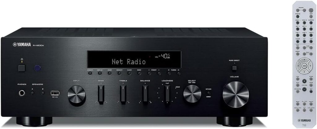Yamaha Audio R-N600A Network Receiver with Streaming, Phono and Built-in DAC, Black (Renewed)