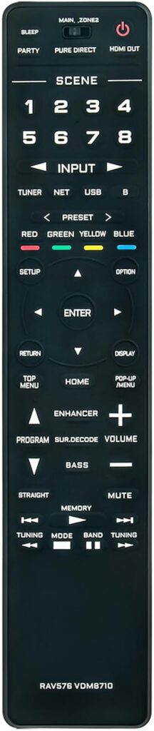 RAV576 VDM8710 Replace A/V Receiver Remote Control Compatible with Yamaha AV Receivers RX-A2A RX-A2ABL 7.2 Channel Dolby Atmos AV Receiver