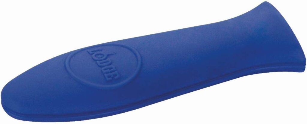 Lodge Silicone Hot Handle Holder – Dishwasher Safe Hot Handle Holder Designed for Lodge Cast Iron Skillets 9 Inches+ w/Keyhole Handle – Reusable Heat Protection Up to 500° – Blue
