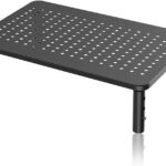 suptek Computer Monitor Stand Riser,Monitor Riser for Laptop, Printer, Notebook and All Flat Screen TV Display with Vented Platform,3 Height Adjustable Laptop Riser,1 Pack,Black(MST003)