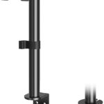 MOUNTUP Single Monitor Mount, Adjustable Monitor Stand for Max 32 Inch Flat Curved Computer Screen, Monitors Arm Desk Mount Fit VESA 75×75& 100×100, up to 17.6lbs, with C-Clamp and Grommet Base, Black