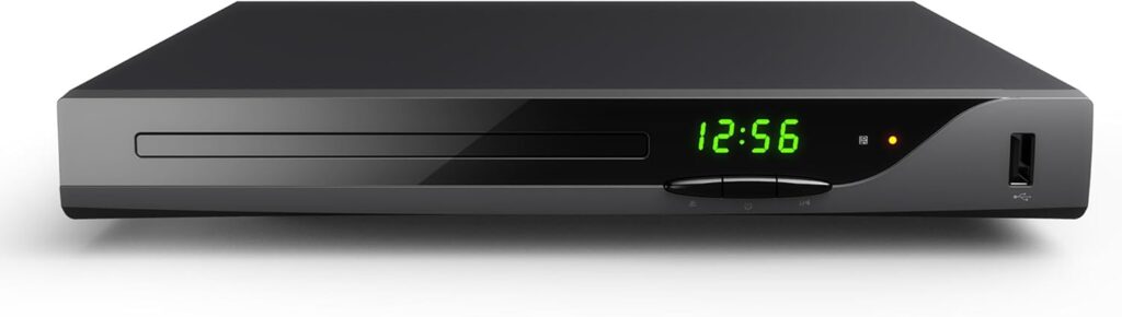 Blu Ray DVD Player, 1080P Home Theater Disc System, Play All DVDs and Region A 1 Blu-Rays, Support Max 128G USB Flash Drive + HDMI/AV/Coaxial Output + Built-in PAL/NTSC with HDMI/AV Cable