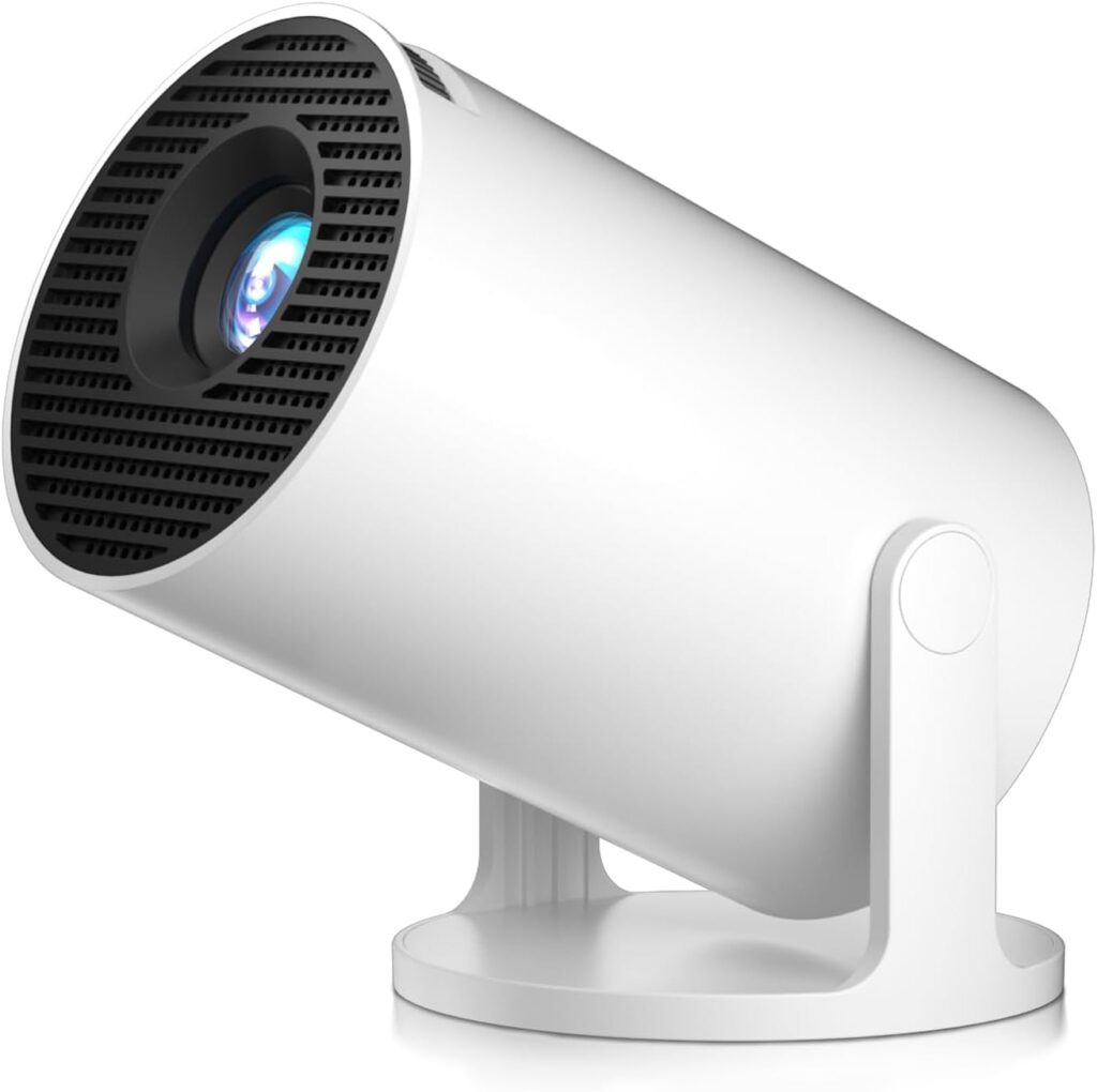 [2025 New] HY300PRO+ Smart 4K Projector WiFi Bluetooth, Salange Mini Projector Android 11.0, Short Throw Projector 1080P HD, 180° Adjustable, Auto Keystone Correction, Outdoor Movie Projector Portable