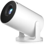 [2025 New] HY300PRO+ Smart 4K Projector WiFi Bluetooth, Salange Mini Projector Android 11.0, Short Throw Projector 1080P HD, 180° Adjustable, Auto Keystone Correction, Outdoor Movie Projector Portable