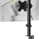 H&C(hcck&Cllassp) Single Monitor Stand for 13-27″ Monitors up to 17.6lbs, Adjustable Heights and Angles Monitor Arm, Desk Mount Stand with C-Clamp, VESA 75x75mm or 100x100mm, Black