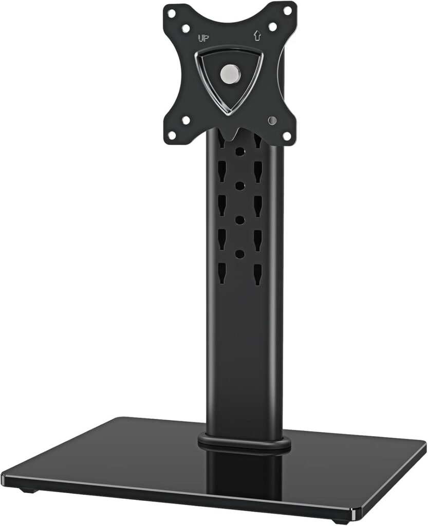 MOUNTUP Monitor Stand for Desk, Freestanding Monitor Mount Fits 13-32 inch Screen up to 17.6 lbs, Screen Stand with Swivel, Height, Rotation Adjustment, VESA Mount 100 x 100mm, 75 x 75mm