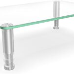 Hemudu Clear Computer Monitor Stand Riser with Height Adjustable Multi Media Desktop Stand for Flat Screen LCD LED, Laptop/Notebook/Xbox One,HD01T-002