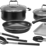 Cuisinart P55-22BK Complete Chef Nonstick Cookware 22 Piece Set,Black