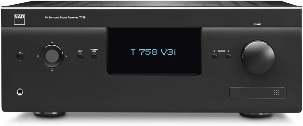 NAD T 758 V3i 7.1-Channel Network A/V Receiver – 7×60 W, Dolby Atmos & DTS:X, 4K/60p HDR UltraHD HDMI, BluOS Wireless Streaming & AirPlay 2, Dirac Live Room Correction