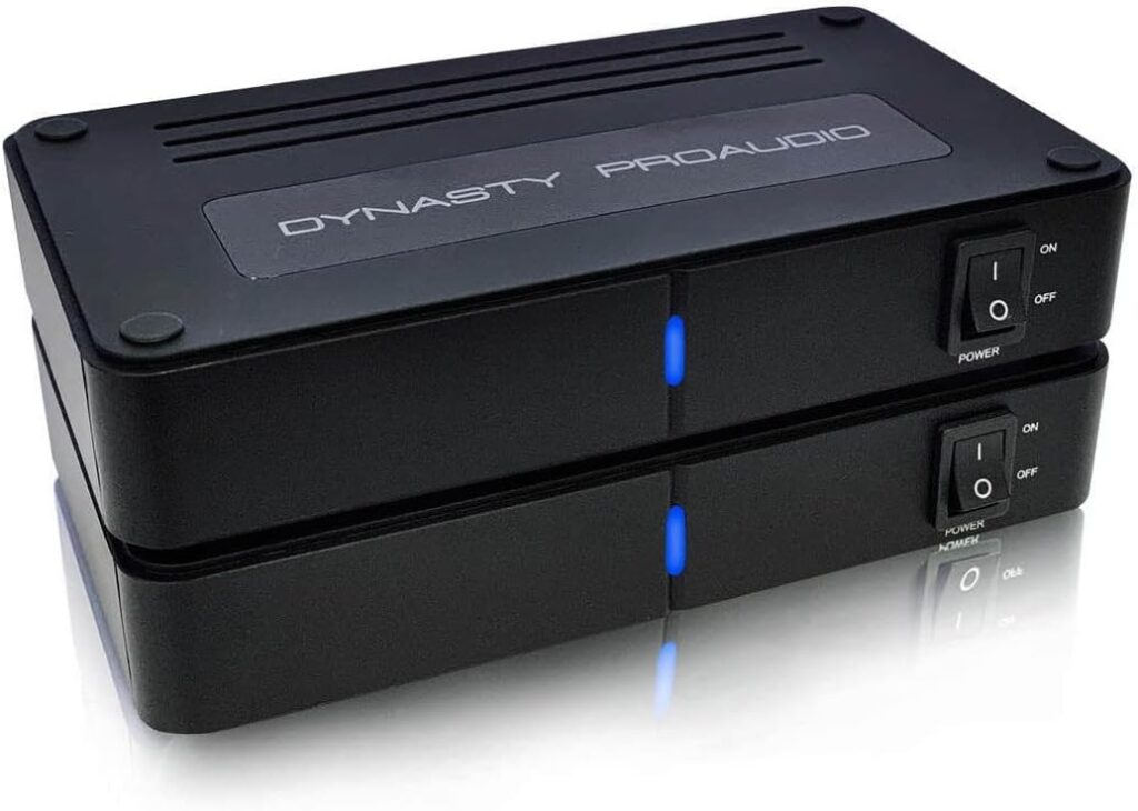 DYNASTY PROAUDIO WSA-5RP Wireless Surround Sound Rear Speakers Kit with 2 x 50W Amplifier Built-in, 5.2G / 5.8GHz Dual Band Selectable, Total 106 RF Channel Auto Switching, Black