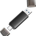 128GB USB C Flash Drive Dual USB 3.0 Flash Drive Type C + USB A Portable Type-C Flash Drive 2-in-1 USB-C Thumb Drive for Smartphone Tablet Computer Mac iPhone 15 Black