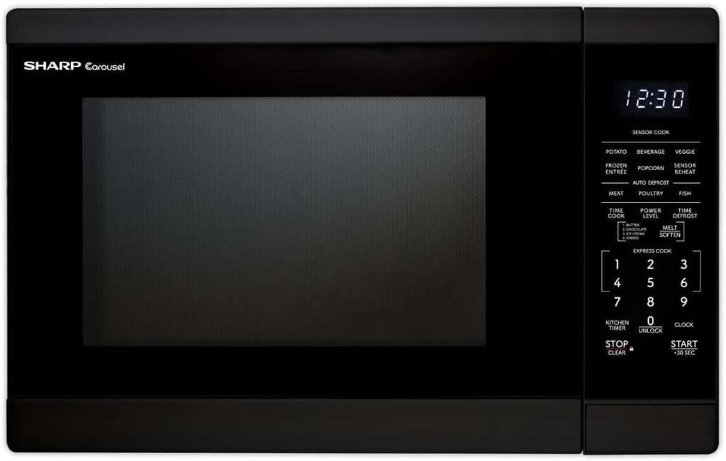 SHARP Countertop Microwave Oven with Removable 12.4″ Carousel Turntable, 1100 Watt, 1.4 Cubic Feet, Black