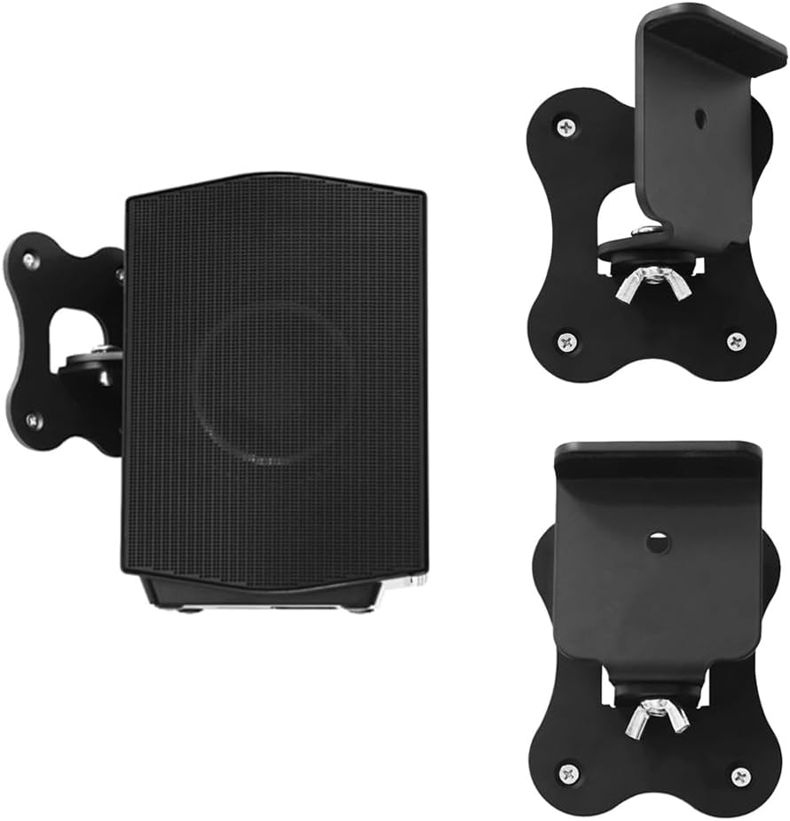 Metal Wall Mount Bracket for Samsung HW-Q990C/HW-Q990B/HW-Q990D/HW-Q930 Surround Rear Speakers, Home Theater Surround Sound System Wallmount Accessories (1 pair Black)
